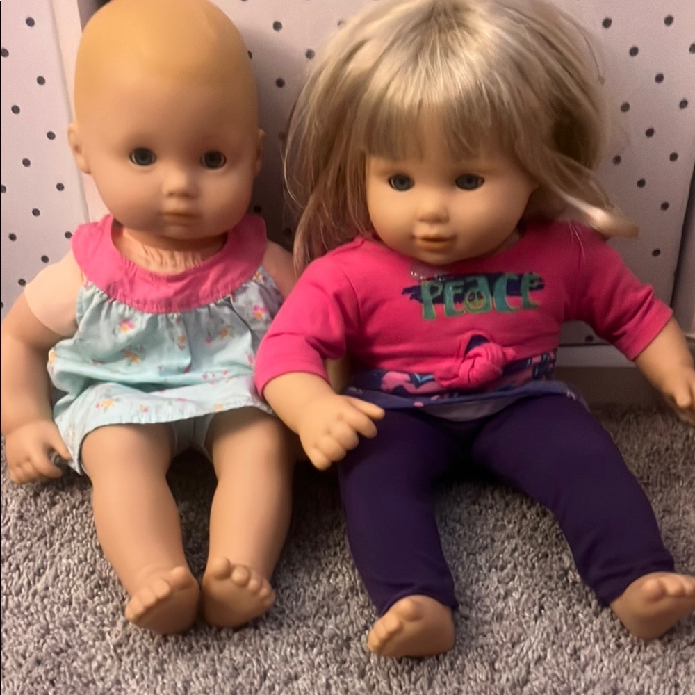 American Girl Doll Bitty Baby Set with Blonde Hair and Pink Outfits